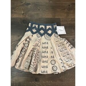Jak & Peppar Coronado Skirt Tea Sand Motif Boho Pleated Girls 2T NEW